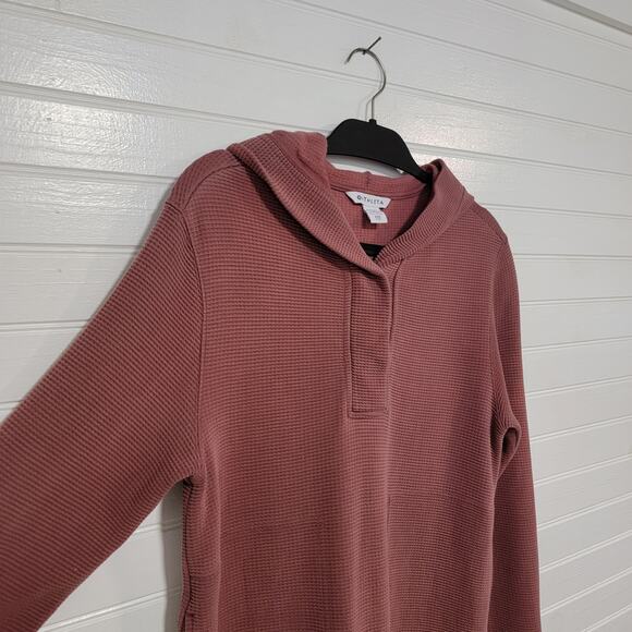 Athleta Size XXS Coaster Luxe Waffle Hoodie Sweatshirt in Tawny Rose Oversized - Picture 5 of 11